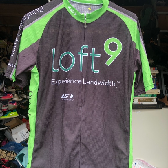 Louisgarneau"Loft9 " Mens Black Lime Cycle Jersey Top Size Large - Picture 3 of 14